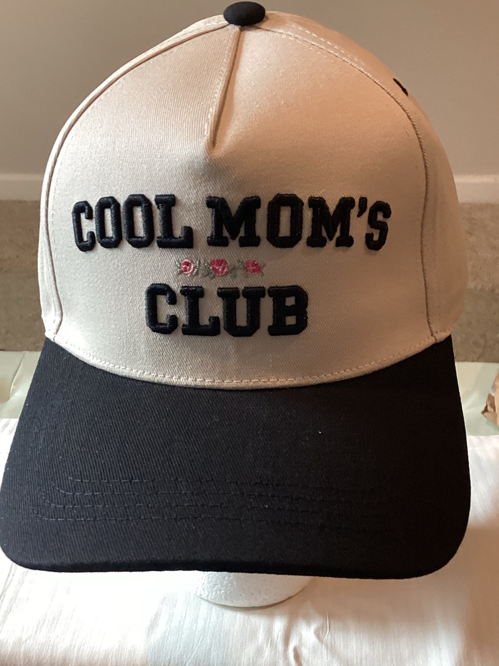 Zenana Outfitters Beige and Black "Cool Mom's Club" Baseball Cap